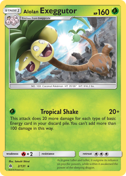 Alolan Exeggutor 2/131 Rare | Forbidden Light | Pokemon Card - Image 1