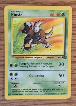 Pokemon TCG Pinsir Jungle Card 25/64 Unlimited Non-Holo, WOTC NM Condition - Image 1