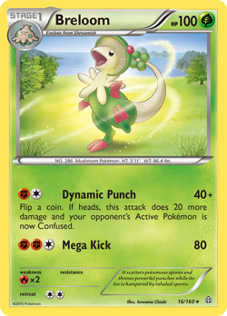 Breloom 16/160 Rare | Primal Clash | Pokemon Card - Image 1