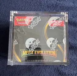 Pokemon TCG Mega Evolution Base Set Enhanced Booster Box In Acrylic Case - Image 1