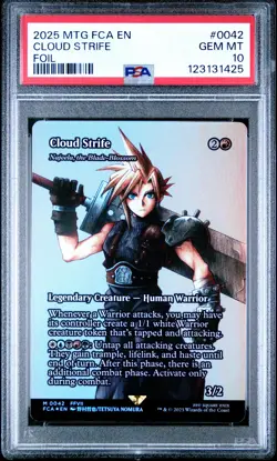 2025 MTG FINAL FANTASY: THROUGH THE AGES FOIL #0042 CLOUD STRIFE PSA 10 - Image 1