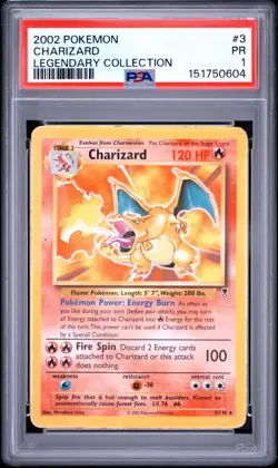 2002 POKEMON LEGENDARY COLLECTION #3 CHARIZARD PSA 1 - Image 1