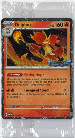 New Sealed DELPHOX 013/086 Pokemon TCG Chaos Rising Stamp - Rare Stamped Promo - Image 1