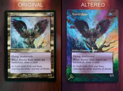 Baleful Strix *Magic Altered Hand Painted Extended Borderless Art* MTG by Erich - Image 2