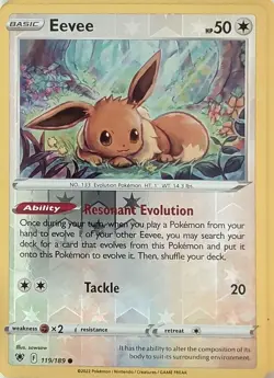 Eevee 119/189 Common Astral Radiance Pokemon Reverse Holo Near Mint - Image 1
