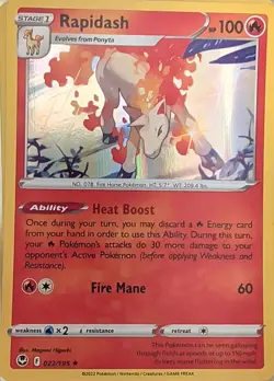 Rapidash 022/195 Holo Rare Silver Tempest Pokemon Holo Near Mint - Image 1