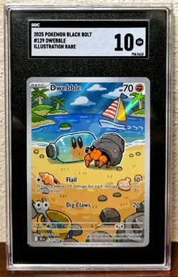 Dwebble 129/086 Illustration Rare IR Holo Pokemon Black Bolt CGC 10 GEM MINT - Image 1