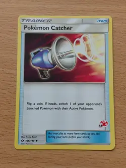 "54" Pokemon TCG Trainer Pokemon Catcher Sun And Moon 126/149 Charizard Stamp - Image 1