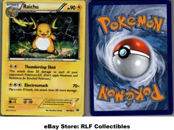 2015 Pokemon, XY BREAKthrough Deck Exc., #49/162 Raichu, Cracked Ice Holo Rare - Image 1