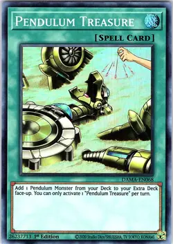 Yugioh Pendulum Treasure DAMA-EN068 Super Rare 1st Edition NM - Image 1
