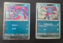 Sneasel 20 & Weavile 21 MEP Black Star Promo Cosmos Holo Set of 2 Pokemon Cards - Image 2