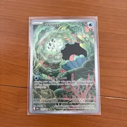 Pokemon TCG Destined Rivals Clamperl Illustration Rare Holo Card 195/182 - Image 1