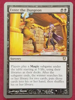 Magic The Gathering UNHINGED ENTER THE DUNGEON black card MTG - Image 1