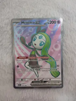 Pokemon Card Meloetta Ex 159/086 Black Bolt Full Art Ultra Rare - Image 1