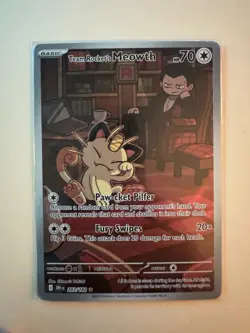 203/182 Team Rocket’s Meowth Illustration Rate Pokemon Destined Rivals - Image 1