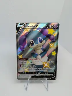 Shiny Indeedee V SV114/SV122 Shining Fates Full Art Shiny Holo Rare Pokemon TCG - Image 1