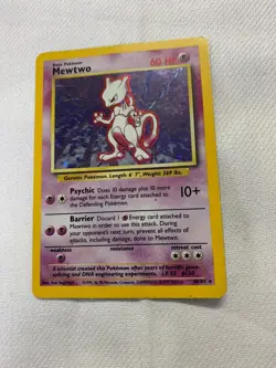 Mewtwo 10/102 Rare Holo Pokemon Card Base Set VGC - Image 1