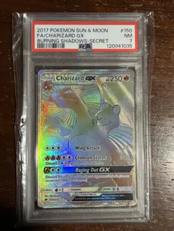 2017 Pokemon Burning Shadows Charizard GX 150/147 PSA 7 Free Shipping - Image 1