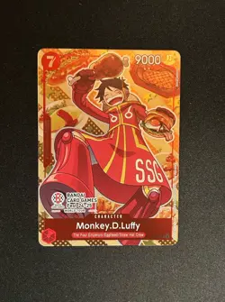 One Piece Card Game Monkey D. Luffy P-080 Bandai Card Game Fest 24-25 Stamp - Image 1