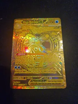 Pokemon Mega Greninja GX Gold Secret Rare Full Art Me01 Mega Evolution Card - Image 1