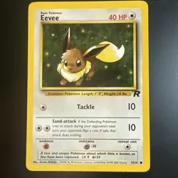 Eevee 55/82 1st Edition Team Rocket Vintage TCG Pokemon Card NM - Image 1