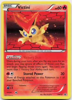 Victini BW32 Holo Promo Black And White Promo Pokemon Near Mint - Image 1