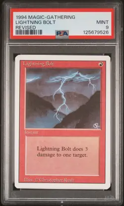 1994 MAGIC: THE GATHERING REVISED LIGHTNING BOLT PSA 9 - Image 1