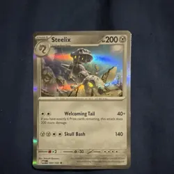Pokemon Steelix 093/132 Me01: Mega Evolution Holo Rare 200HP Skull Bash - Image 1