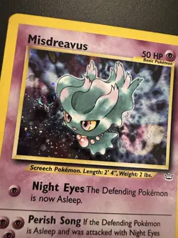 Misdreavus Holo Rare 11/64 Neo Revelation Unlimited Pokemon 2000 LP+ Raw WOTC - Image 2