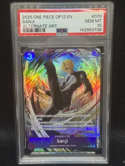 One Piece Sanji PSA 10 Alternate Art OP12-070 Legacy of the Master Foil Gem Mint - Image 1