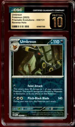 CGC 10 PRISTINE Umbreon 059/131 REVERSE HOLO Prismatic Pokemon Card 269 - Image 1