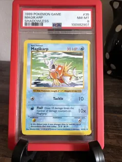 Pokemon Magikarp 35/102 Base Set Regular Common PSA 8 1999 Trading Card - Image 1