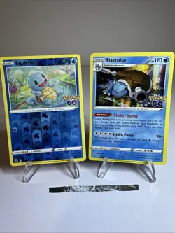 Squirtle Reverse 017/078 + Blastoise Holo 015/078 + Pokemon GO Holo NM - Image 1