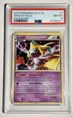 2010 Pokemon HG & SS Unleashed Jirachi Holo 1/95 PSA 8. - Image 1