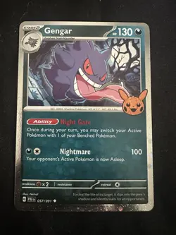 Gengar 057/091 - Paldean Fates Trick or Trade 2023 - Holo Rare SWIRL - NM - Image 1