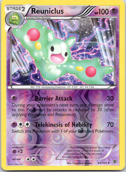 Pokemon Reuniclus 44/101 Plasma Blast Rare Reverse Holo NM TCG - Image 1