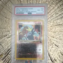 Pokemon Entei 34/53 Wotc Promo Reverse Foil PSA 8 Holo Basic 2001 English - Image 1