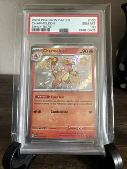 Pokemon 2024 SV: Paldean Fates Charmeleon 110/091 Shiny Rare Holo PSA 10 English - Image 1