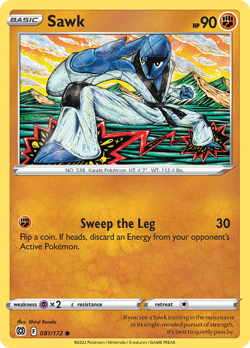 Sawk 81/172 Common | Brilliant Stars | Pokemon Card - Image 1