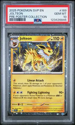 2025 POKEMON SVP PRE POSTER COLLECTION PROMO #169 JOLTEON PSA 10 - Image 1