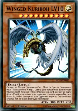 Yugioh Winged Kuriboh LV10 AC19-EN023 1st Edition Super Rare NM - Image 1