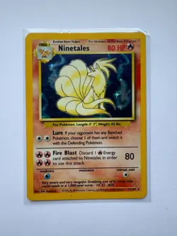 Pokemon Ninetales TCG Base Set Holo Rare Card 12/102 MP - Image 1