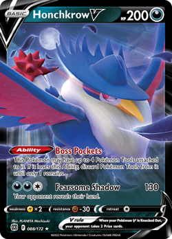 Honchkrow V 88/172 Rare Holo V | Brilliant Stars | Pokemon Card - Image 1