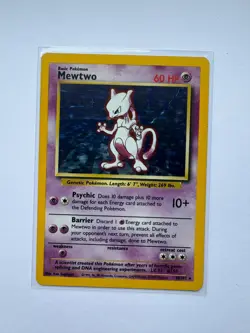 Pokemon TCG Mewtwo Base Set Holo Unlimited Rare Card 10/102 NM - Image 1