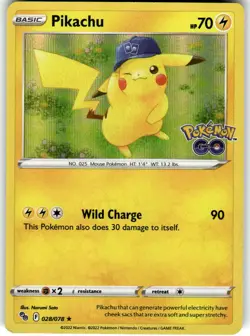 Pikachu (28) Holo Rare Pokemon GO 028/078 LP - Image 1
