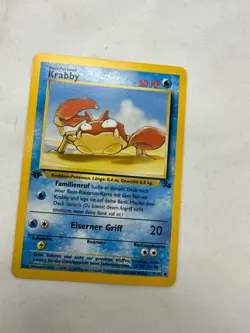 Pokemon Karte TCG Krabby 51/62 1. Fossil No Holo Rare Vintage WOTC EX DE - Image 2
