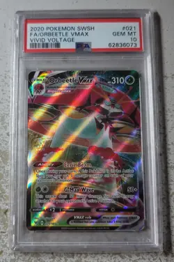 2020 Pokemon SWSH FA/Orbeetle Vmax Vivid Voltage 021/185 PSA 10 - Image 1