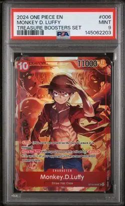 2024 ONE PIECE PROMOS TREASURE BOOSTERS SET #006 MONKEY D. LUFFY PSA 9 MINT - Image 1