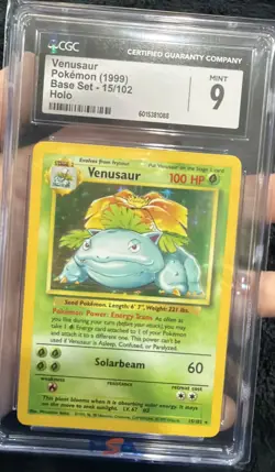CGC 9 MINT Venusaur 15/102 Base Set Holo Pokemon Card - Image 1