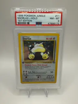 1999 POKEMON JUNGLE 1ST EDITION #11 SNORLAX-HOLO PSA 8 - Image 1